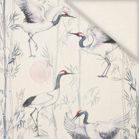 CRANES  / ecru - Linen with viscose