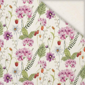 FLOWERS AND WILD STRAWBERRIES (IN THE MEADOW) - Linen with viscose