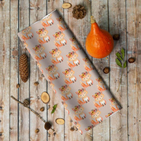 FOXES AND DOTS / beige (FOXES AND PUMPKINS) - Cotton woven fabric