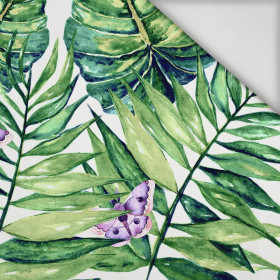 LEAVES AND INSECTS PAT. 4 (TROPICAL NATURE) / white - swimsuit lycra