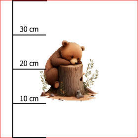 SLEEPING BEAR - panel (40cm x 40cm) Linen 100%