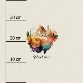 TRAVEL TIME PAT. 1 - panel (40cm x 40cm) Viscose jersey 
