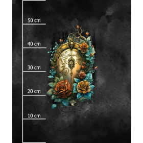 STEAMPUNK FLOWER TEMPLE - panel (60cm x 50cm) SINGLE JERSEY ITY