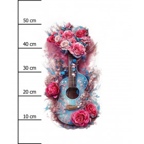 GUITAR WITH ROSES - panel (60cm x 50cm) Panama 220g