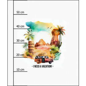I NEED A VACATION -  PANEL (60cm x 50cm) brushed knitwear with elastane ITY