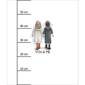 YOU & ME / girls -  PANEL (60cm x 50cm) brushed knitwear with elastane ITY