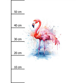 WATERCOLOR FLAMINGO - panel (60cm x 50cm) Cotton woven fabric