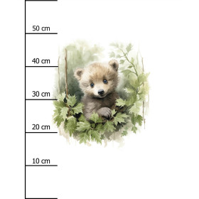 WATERCOLOR LITTLE BEAR - panel (60cm x 50cm) Hydrophobic brushed knit