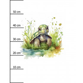 WATERCOLOR TORTOISE -  PANEL (60cm x 50cm) brushed knitwear with elastane ITY