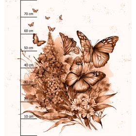 BEAUTIFUL BUTTERFLY PAT. 1 / peach fuzz - panel (75cm x 80cm) brushed knitwear with elastane ITY