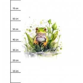 WATERCOLOR FROG - panel (75cm x 80cm) brushed knitwear with elastane ITY