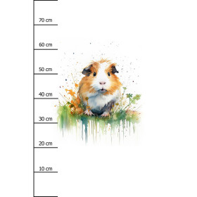 WATERCOLOR GUINEA PIG - panel (75cm x 80cm) Hydrophobic brushed knit