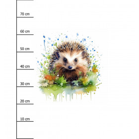 WATERCOLOR HEDGEHOG - panel (75cm x 80cm) brushed knitwear with elastane ITY