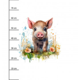 WATERCOLOR PIGGY - panel (75cm x 80cm) brushed knitwear with elastane ITY