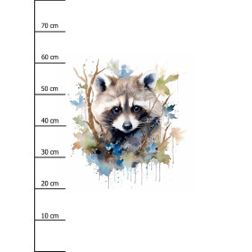 WATERCOLOR RACCOON pat. 1 - panel (75cm x 80cm) looped knit