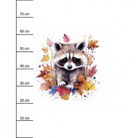 WATERCOLOR RACCOON pat. 2 - panel (75cm x 80cm) brushed knitwear with elastane ITY