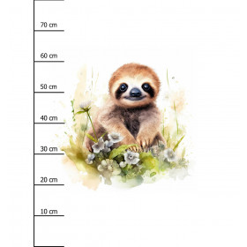 WATERCOLOR SLOTH PAT. 1 - panel (75cm x 80cm) brushed knitwear with elastane ITY