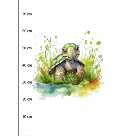 WATERCOLOR TORTOISE - panel (75cm x 80cm) brushed knitwear with elastane ITY