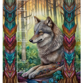 BOHO WOLF - panel (75cm x 80cm) SINGLE JERSEY PANEL