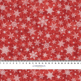 SNOWFLAKES PAT. 2 / ACID WASH RED - single jersey with elastane 