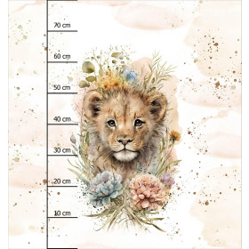 BABY LION - panel (75cm x 80cm) brushed knitwear with elastane ITY