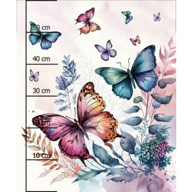 BEAUTIFUL BUTTERFLY PAT. 4  -  PANEL (60cm x 50cm) brushed knitwear with elastane ITY