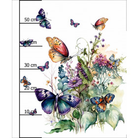 BEAUTIFUL BUTTERFLY PAT. 3  -  PANEL (60cm x 50cm) brushed knitwear with elastane ITY