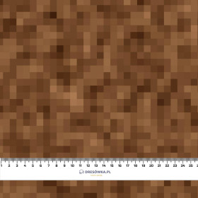 PIXELS pat. 2 / brown - Waterproof woven fabric