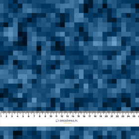 PIXELS pat. 2 / cyanic - Waterproof woven fabric