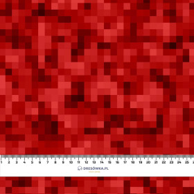 PIXELS pat. 2 / red - single jersey with elastane 
