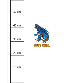 BLUE DRAGON PAT. 1 / white - panel (60cm x 50cm) looped knit 