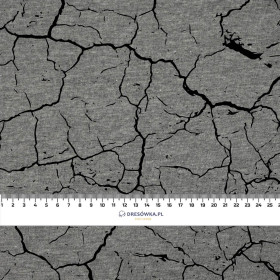 SCORCHED EARTH (black) / eco melange - looped knit fabric