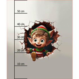HAPPY ELF -  PANEL (60cm x 50cm) brushed knitwear with elastane ITY