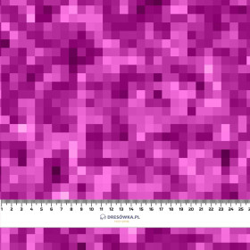 PIXELS pat. 2 / fuchsia - single jersey with elastane 