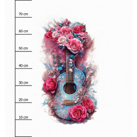 GUITAR WITH ROSES - panel (75cm x 80cm) Waterproof woven fabric