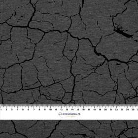 SCORCHED EARTH (black) / graphite - looped knit fabric