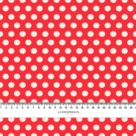 WHITE DOTS / red - Woven Fabric for tablecloths