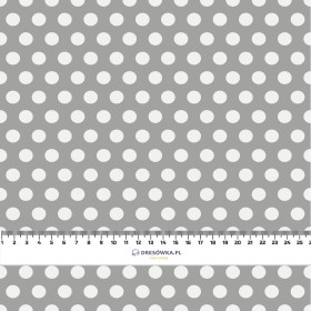 WHITE DOTS / grey  - Woven Fabric for tablecloths