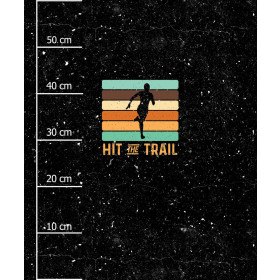 HIT THE TRAIL / black -  PANEL (60cm x 50cm) light brushed knitwear