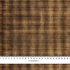 AUTUMN CHECK  / brown (AUTUMN COLORS) - looped knit fabric
