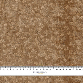 CHESTNUT LEAVES Ms.2 / brown (AUTUMN COLORS) - looped knit fabric
