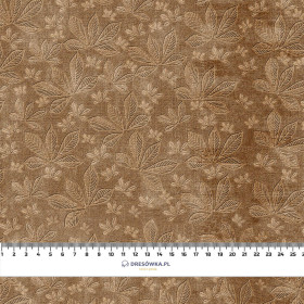 CHESTNUT LEAVES Ms.2 / brown (AUTUMN COLORS) - Cotton woven fabric