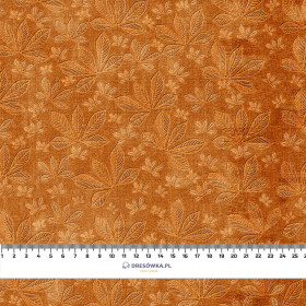 CHESTNUT LEAVES Ms.2 / orange (AUTUMN COLORS) - looped knit fabric