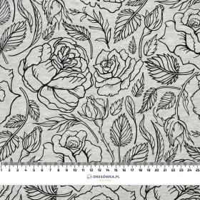 ROSES / CONTOUR  / melange light grey - looped knit fabric
