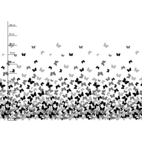 BUTTERFLIES GRAY - panel (105cm x 150cm) Waterproof woven fabric