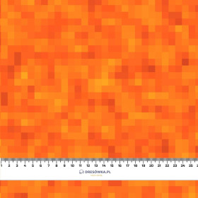 PIXELS pat. 2 / orange - Cotton woven fabric