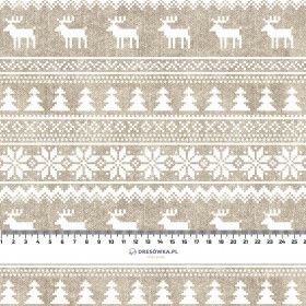 REINDEERS PAT. 2 / ACID WASH BEIGE - brushed knit fabric with teddy