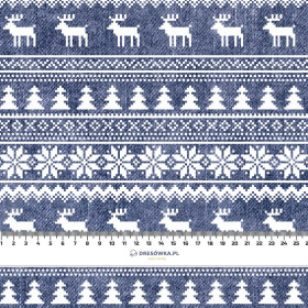 REINDEERS PAT. 2 / ACID WASH DARK BLUE - looped knit fabric