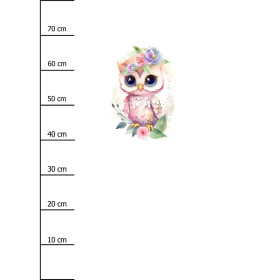 BABY OWL - panel (75cm x 80cm) brushed knitwear with elastane ITY