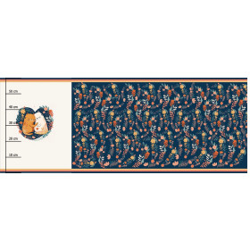 CATS IN LOVE - panoramic panel waterproof woven fabric (60cm x 155cm)